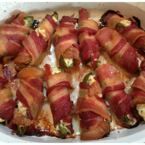 Easy Low Carb Bacon Wrapped Jalapeno Poppers with Cream Cheese Recipe