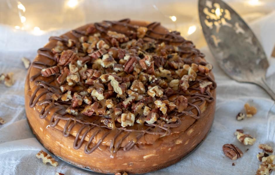 Keto Caramel Pecan Turtle Cheesecake Recipe