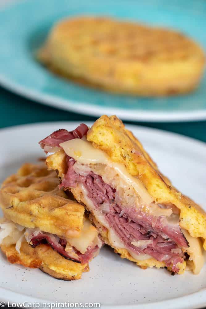 Low Carb Reuben Chaffle Sandwich