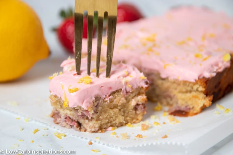 Keto Strawberry Lemon Blondies Recipe