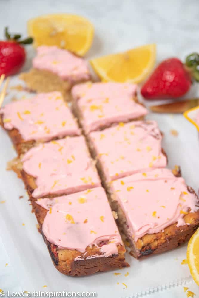 Keto Strawberry Lemon Blondies Recipe