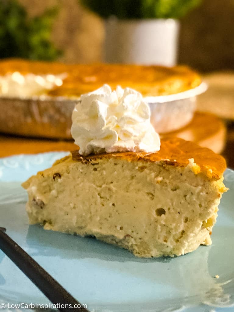Sugar Free Vanilla Cheesecake made in the air fryer
