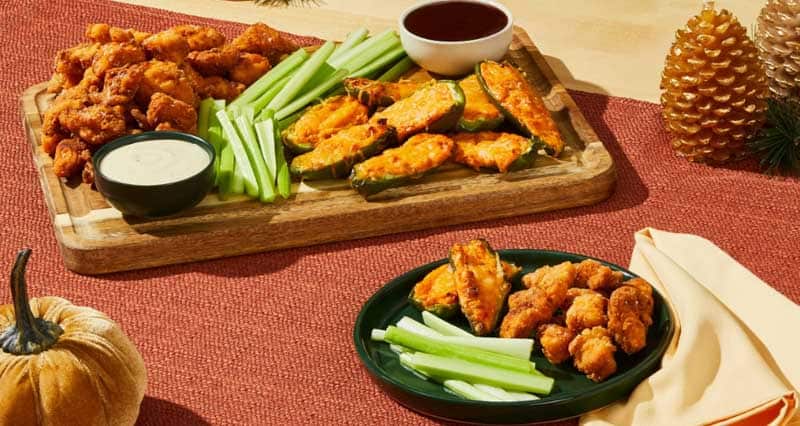 Jalapeño Poppers & Chicken Bites with Ranch BBQ Sauce and Celery Sticks